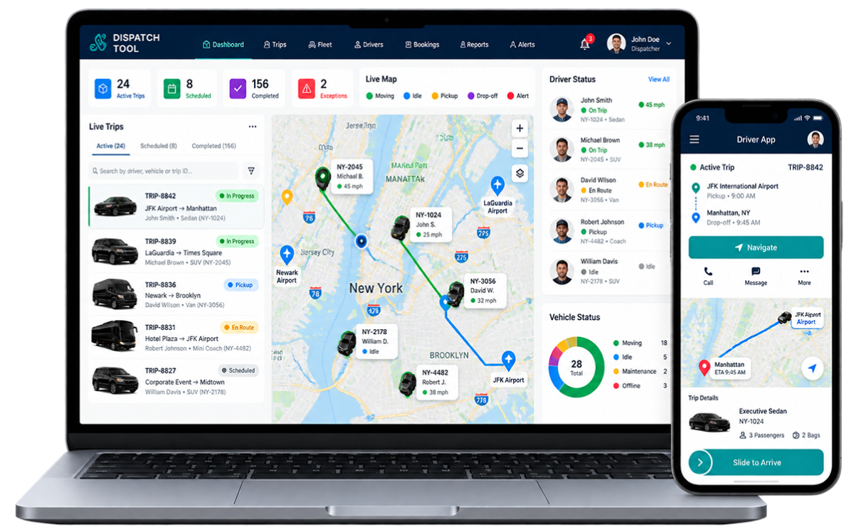 Dispatch & Fleet Software Mockup