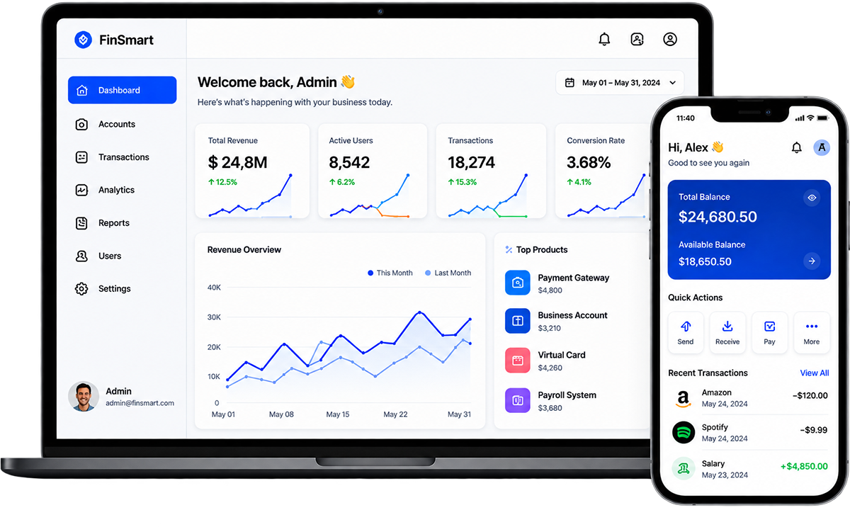 Products We've Built Dashboard Mockup